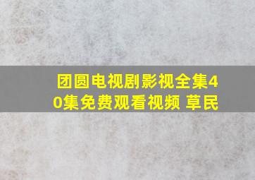 团圆电视剧影视全集40集免费观看视频 草民